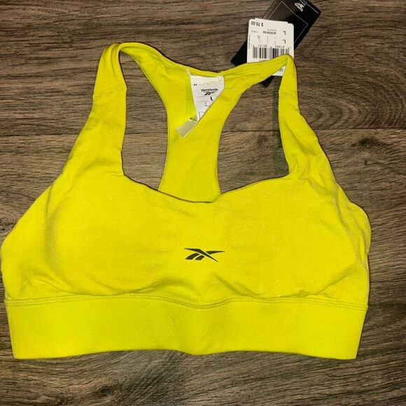 Reebok Other - Reebok Yellow Compression Sports Bra Racerback Design